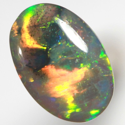 SOLID SEMI BLACK OPAL Two large rolling flashes showing a neon Flame pattern